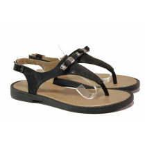 Sandale femei - piele naturală - negru - SM115847