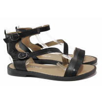 Sandale femei - piele naturală - negru - SM115842