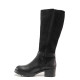 Cizme femei - piele naturală cu velur - negru - SM116324