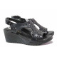 Sandale femei - piele naturală - negru - SM115964