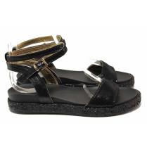 Sandale femei - piele naturală - negru - SM115970