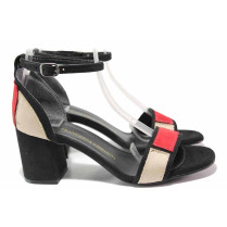 Sandale femei - velur - negru - SM116183