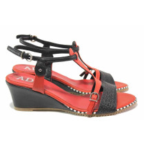 Sandale femei - piele naturală - negru - SM116363