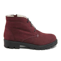 Ghete femei - nubuck natural - bordeaux - SM116518