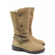 Cizme femei - nubuck natural - bej - SM116656