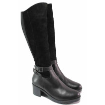 Cizme femei - nubuck natural - negru - SM116664