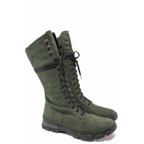 Cizme femei - nubuck natural - verde - SM116669