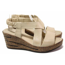 Sandale femei - piele naturală - bej - SM116684