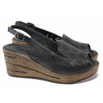 Sandale femei - piele naturală - negru - SM116686