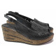 Sandale femei - piele naturală - negru - SM116686