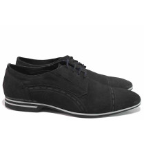 Încălțăminte bărbătească formală - nubuck natural - negru - SM116406