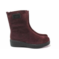 Ghete femei - velur natural - bordeaux - SM117134