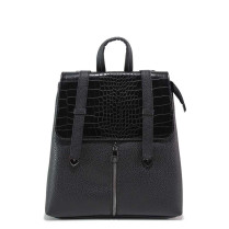 Rucsac - eco-piele cu motiv ”croco” - negru - SM118226