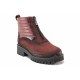 Ghete femei - nubuck natural - bordeaux - SM119068