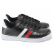 Adidași adolescenti - piele-eco de înaltă calitate - negru - SM117968