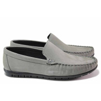 Mocasini - nubuc naturale - gri - SM118089