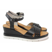 Sandale femei - piele naturală - negru - SM118261