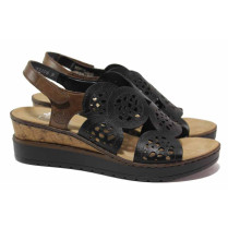 Sandale femei - piele naturală - negru - SM118311