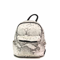 Rucsac - eco-piele cu motiv ”croco” - alb - SM120361