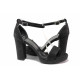 Sandale femei - piele-eco de înaltă calitate - negru - SM119743