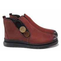 Ghete femei - nubuck natural - bordeaux - SM120643