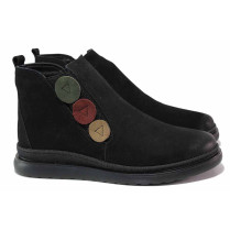 Ghete femei - nubuck natural - negru - SM120645