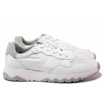 Adidași femeii - eco-piele cu material textil - alb - SM119831