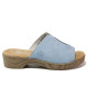 Papuci femei - piele-eco de înaltă calitate - albastru deschis - SM120158