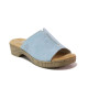 Papuci femei - piele-eco de înaltă calitate - albastru deschis - SM120158