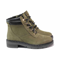 Ghete femei - nubuck natural - verde - SM120676