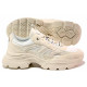 Adidași femeii - eco-piele cu material textil - bej - SM121257