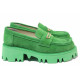 Mocasini - velur natural - verde - SM121456