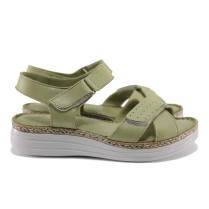 Sandale femei - piele naturală - verde - SM121681