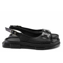 Sandale femei - piele naturală - negru - SM122073