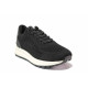 Adidași femeii - eco-piele cu material textil - negru - SM121420