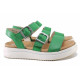 Sandale femei - piele naturală - verde - SM121640