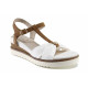 Sandale femei - eco-piele cu material textil - alb - SM121683