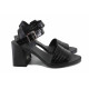 Sandale femei - piele naturală - negru - SM123362