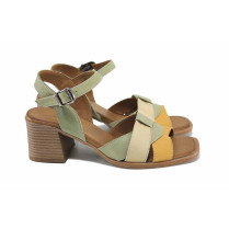 Sandale femei - piele naturală - verde - SM123386