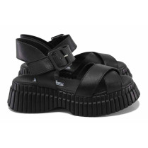 Sandale femei - piele naturală - negru - SM123398