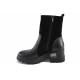 Ghete femei - piele naturală cu velur - negru - SM123568