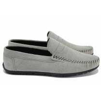 Mocasini - velur natural - gri - SM123406