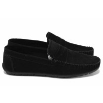 Mocasini - velur natural - negru - SM123408