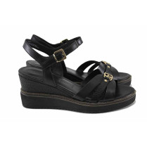 Sandale femei - piele naturală - negru - SM123322