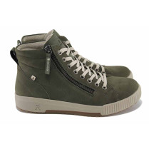 Ghete femei - piele naturală - verde - SM123591